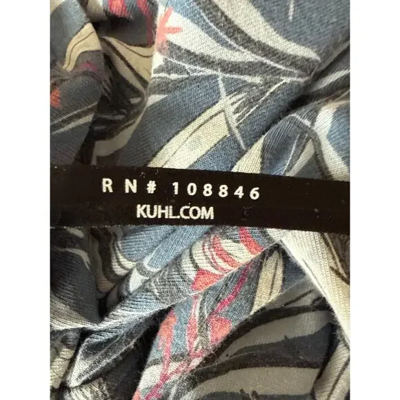 Kuhl Dusty Blue Botanical V Neck Cotton Blend T Shirt Women’s XS - Picture 7 of 7